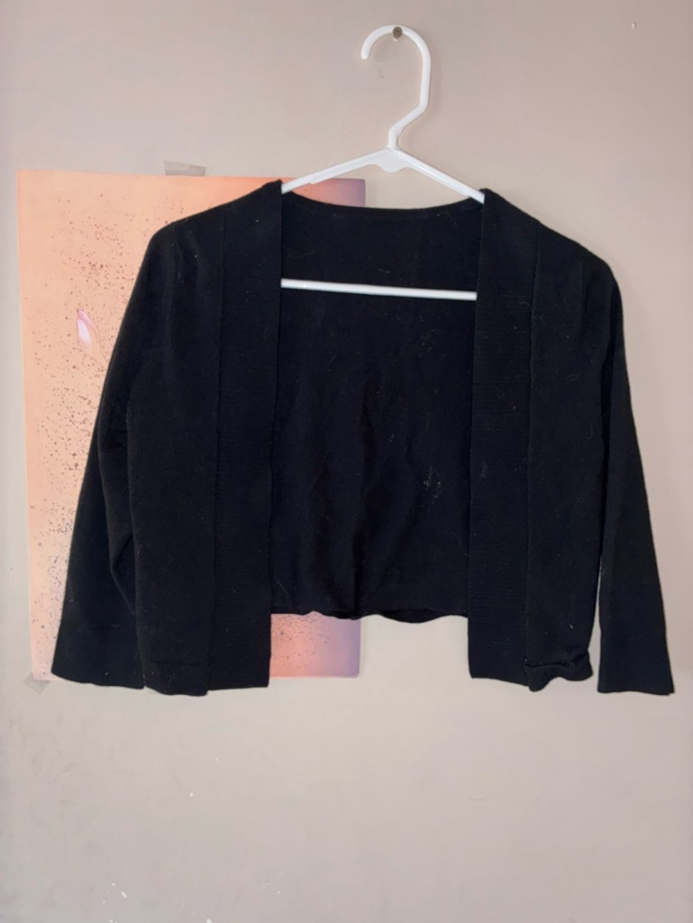 Black Open-Front Women’s Cropped Sweater